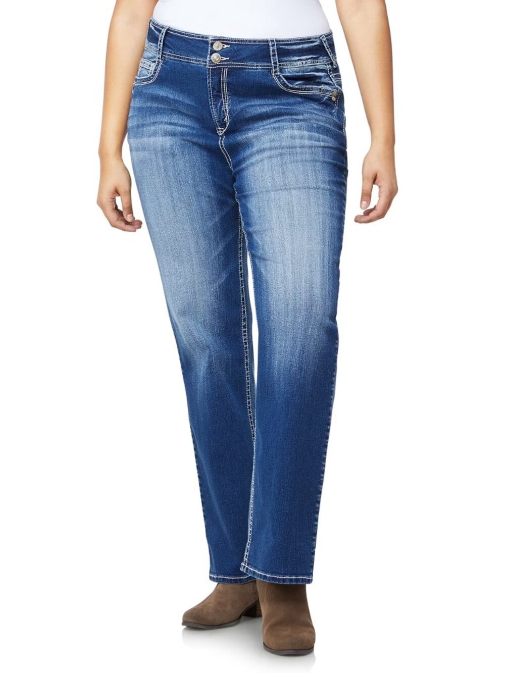 WallFlower Luscious Curvy Bootcut Jeans Blue Size 17 Junior or Women